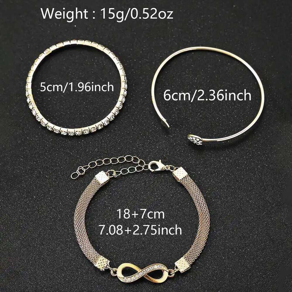4 Pieces Fashionable Luxury Women's with Rhinestone Roman Numbers Round Dial Quartz Perfect Gift Set H260228