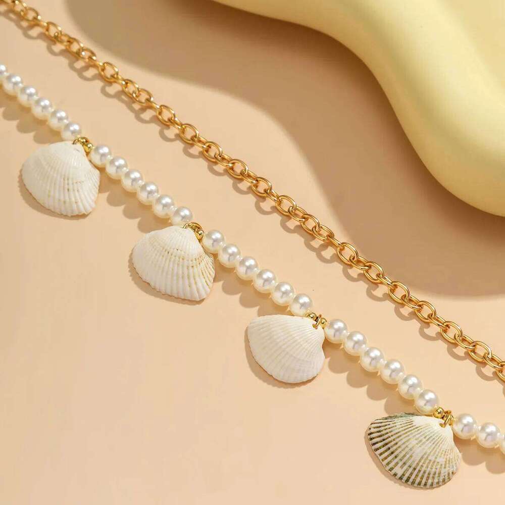 Boho Imitation Pearl Shell Chains Sexy Waist Beads Belly Belt for Women Beach Bikini Body Jewelry Y2K Accessories Wholesale H260228