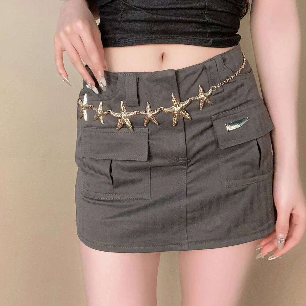 Trendy Metal Starfish Cross Waist - Niche Minimalist Body Chain Ideal for Seaside Travel Stylish Women's Accessories H260228