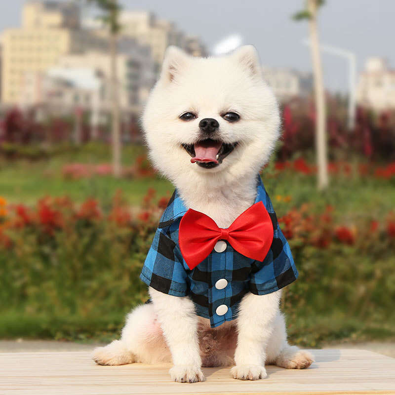 Famous brand Plaid Shirt Suit Wedding Dress Teddy Bichon Small Medium Large Dog Pet Clothes Cat Supplies pupakaIK