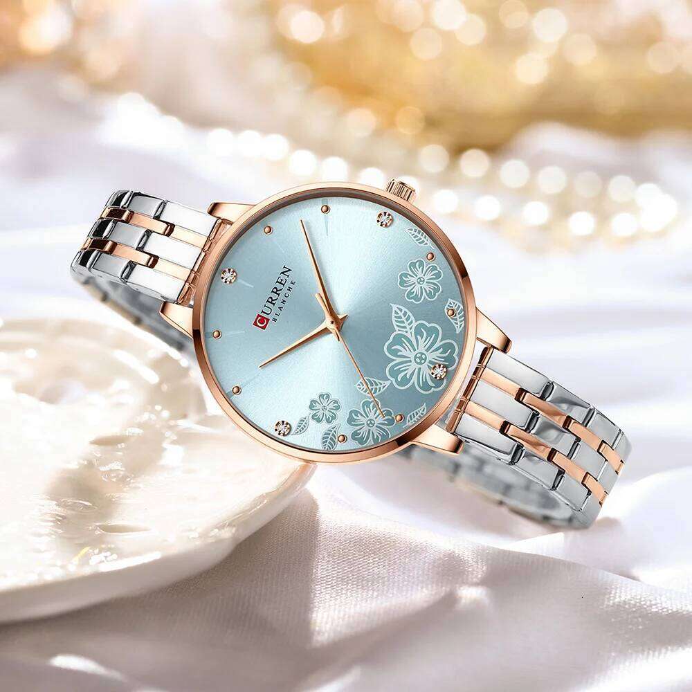 CURREN Brand Fashion Women Stainless Steel Ultra Thin Quartz Woman Romantic Clock Women's es Montre Femme H260228