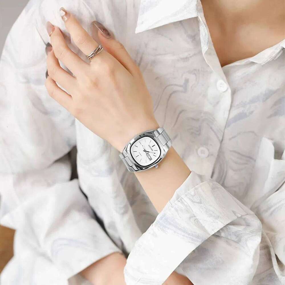 Wrist es Women Fashion Quartz Double Calendar Stainless Steel Strap Luminous Waterproof Ladies Casual H260228