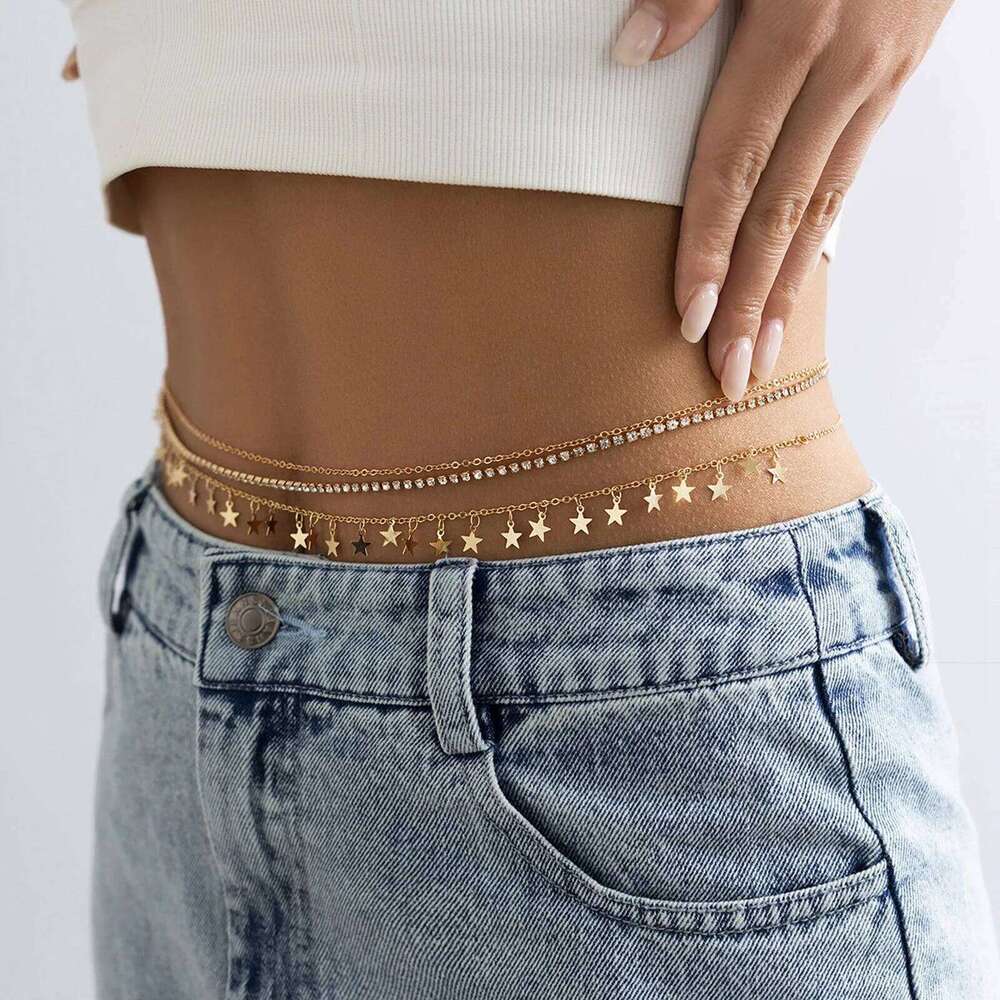 Dress Belts Men Female Of Fringe Beads And Metallic Chain Waistband Fashion Jewelry With Maternity Belt Pregnancy Support H260228