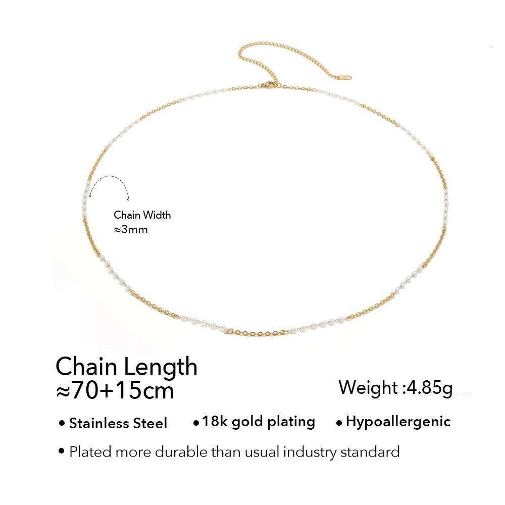 ENFASHION Waist Imitation Pearl Belly Chain For Women's Stainless steel 18K Gold Plated Hight Street Jewelry O250009 H260228