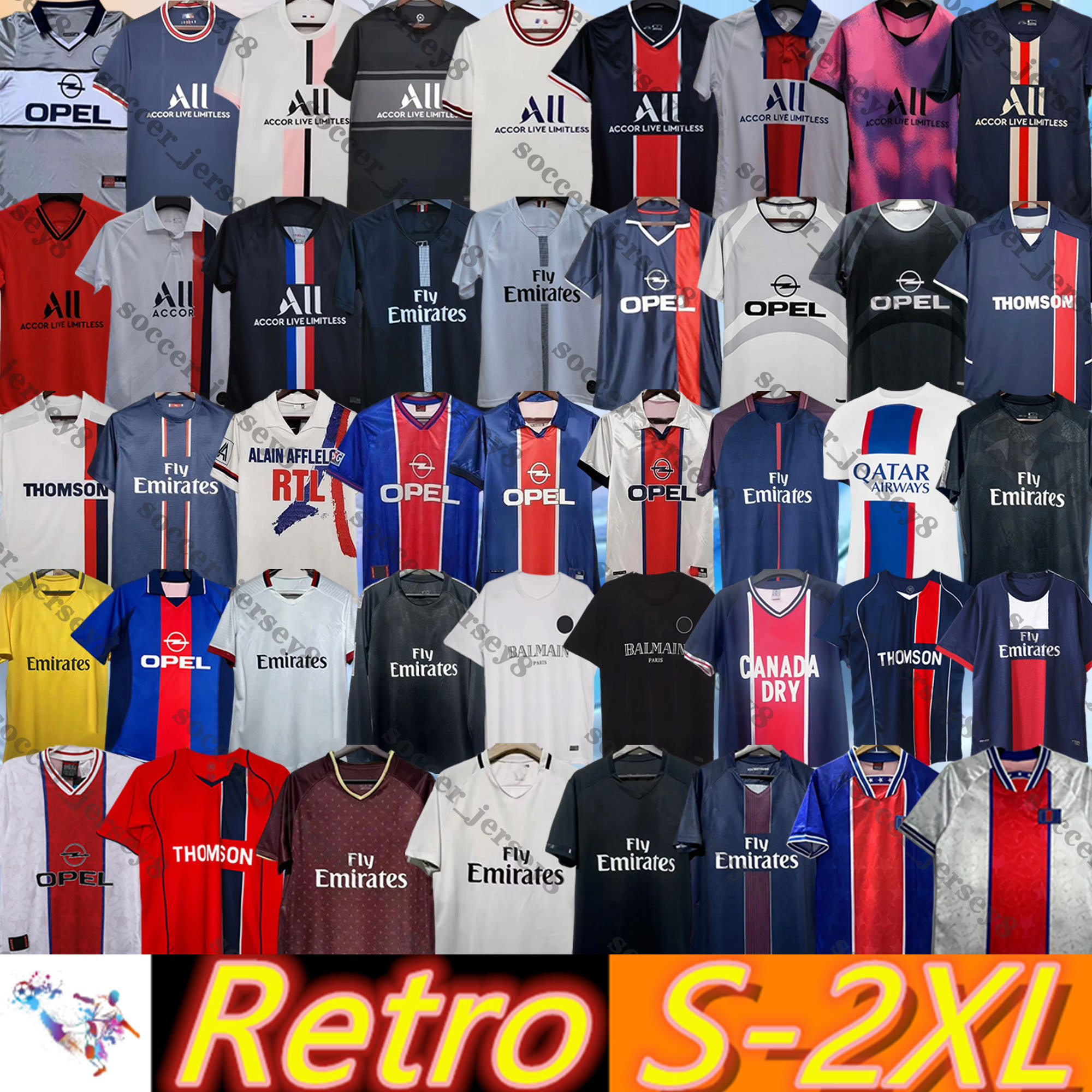 90 92 93 94 95 96 98 99 Paris soccer jerseys MATUIDI Ibrahimovic Retro 00 01 02 12 13 15 17 18 OKOCHA Leroy Rai Anelka NEYMAR RONALDINHO RAI PSGES classic football shirts