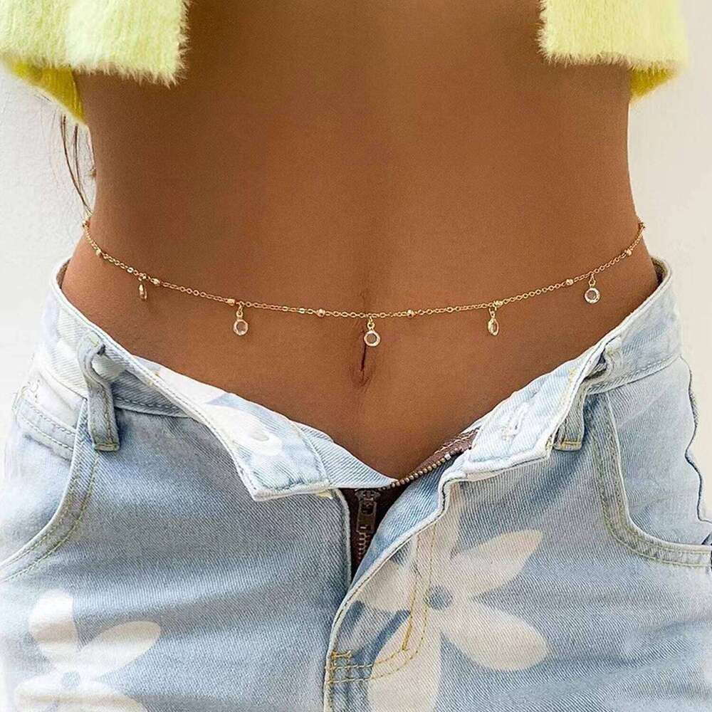1pcs Sexy Crystal Glass Belly Belt Waist Women Summer Beach Bikinis Festival Body Chain Jewelry Accessories H260228