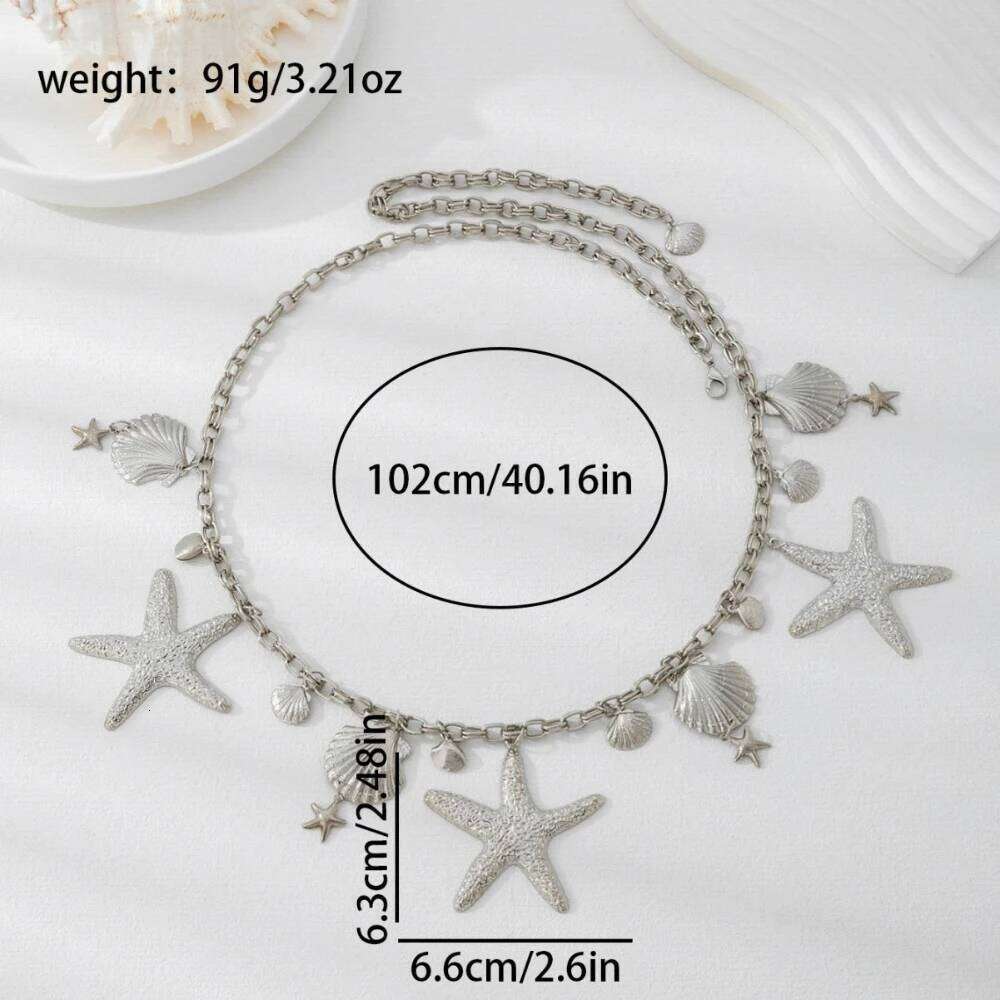 Ocean-style Starfish Shell Waist Chain Simple Fashion Jewelry Accessories Hot Sale Party Gift 2025 New Style H260228