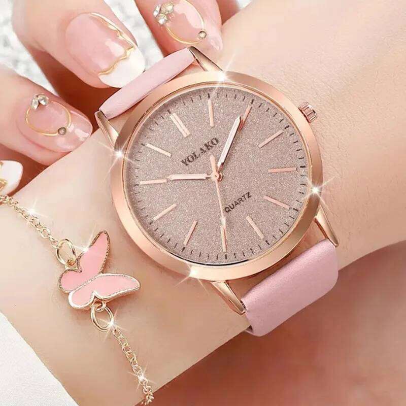 New Simple Women es Luxury Design Leather Ladies Quartz Wrist Womens Small Round Dial Clock Reloj Mujer H260228