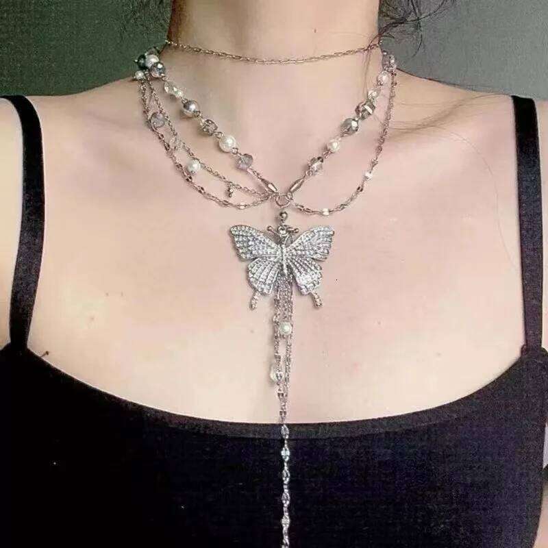 Simple Shiny Butterfly Waist Chain For Women Multilayer Pearl Tassel Metal Body Belly Chains Summer Beach Party Jewelry Gifts H260228