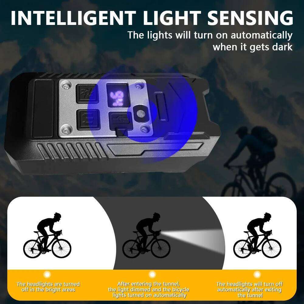 High Brightness Night 9LED Strong Light Flashlight Riding Equipment Type-C Charging Outdoor Lantern for Bicycle Z260301