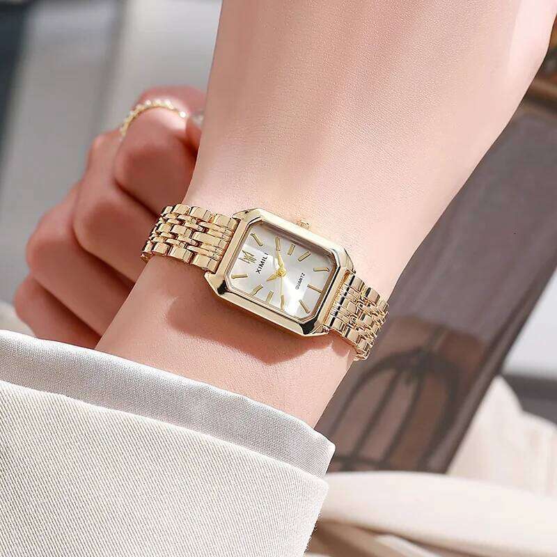 Ladies' Square Steel Strip Fashion Quartz H260228