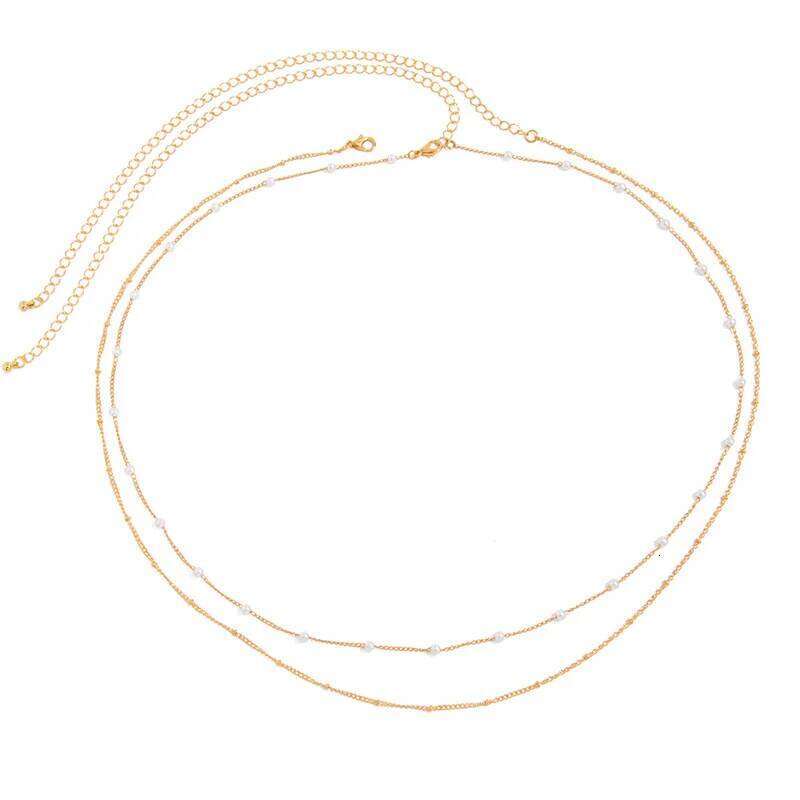 Sexy Double Thin Women's Waist Charming Round Bead Metal Belly Chain Summer Beach Bikini Body Jewelry H260228