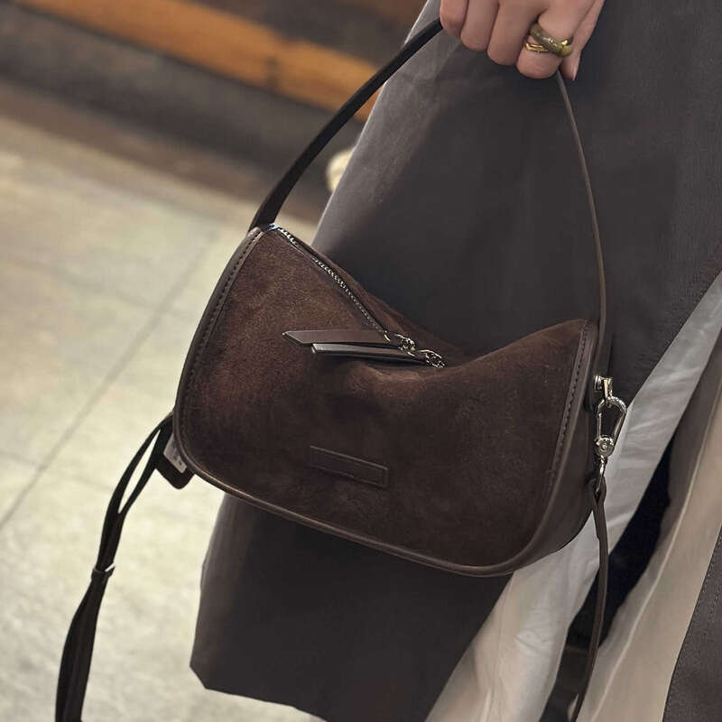 Luxury Shoulder Bags Totes Hobo Frosted Cowhide Square For Women New Genuine Leather Handbag Retro High End Feel Single Crossbody Small Bag SENYY