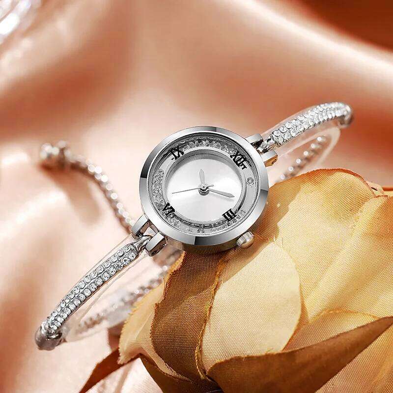 New Fashion Rhinestone Women's Fine Strap Female Analog Quartz es Clock Gift Reloj Mujer H260228