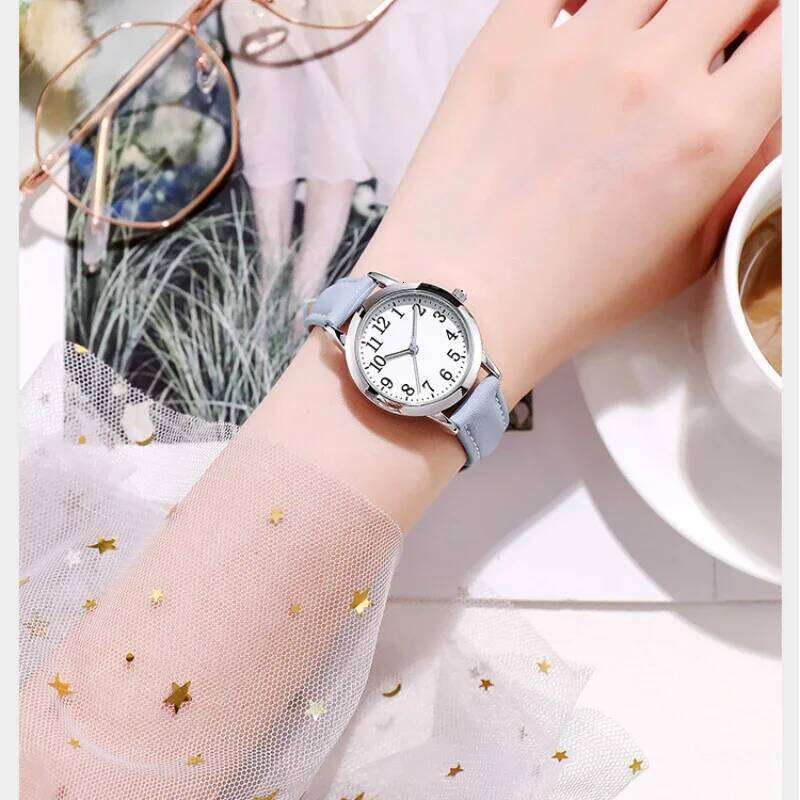 Women Quartz Easy To Read Arabic Numerals Simple Dial PU Leather Strap Lady Candy Color Reloj De Mujer Montre Femme H260228