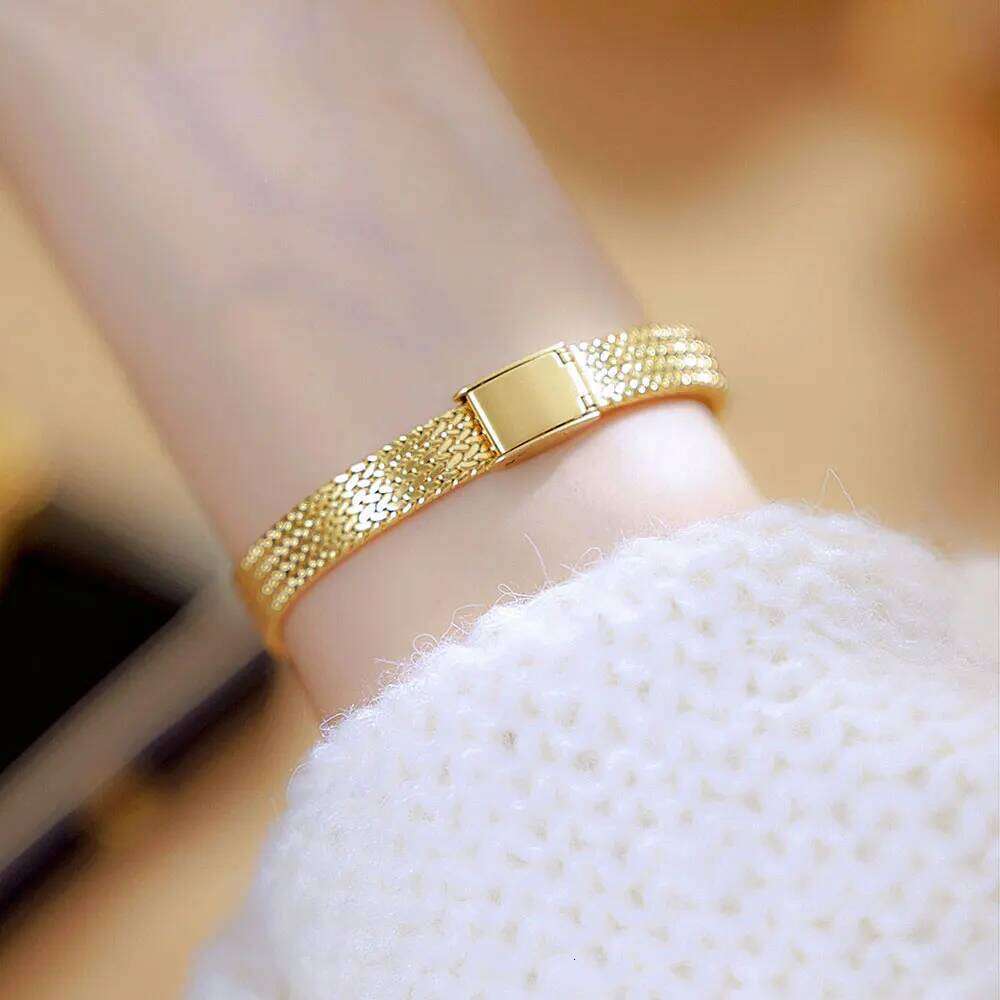Womens Gold Quartz Small Dial Classic Wheat Ears Elegant Lady Wrist Fashion Female Dress Gift H260228