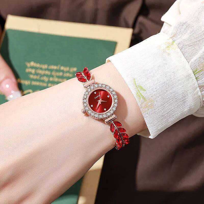 Ladies , Rhinestone Small Dial Slim Free Adjustable Quartz H260228
