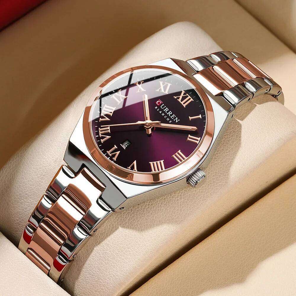 CURREN Women,es for Women,Ladies es,Waterproof Fashion Dress Stainless Steel Analog es Date H260228
