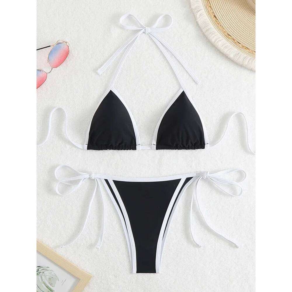 2025 Triangle Halter Bikini Sexy Brazilian Swimsuit Women String Swimwear Female Bathers Bathing Swimming Swim Suit Beachwear Z260301