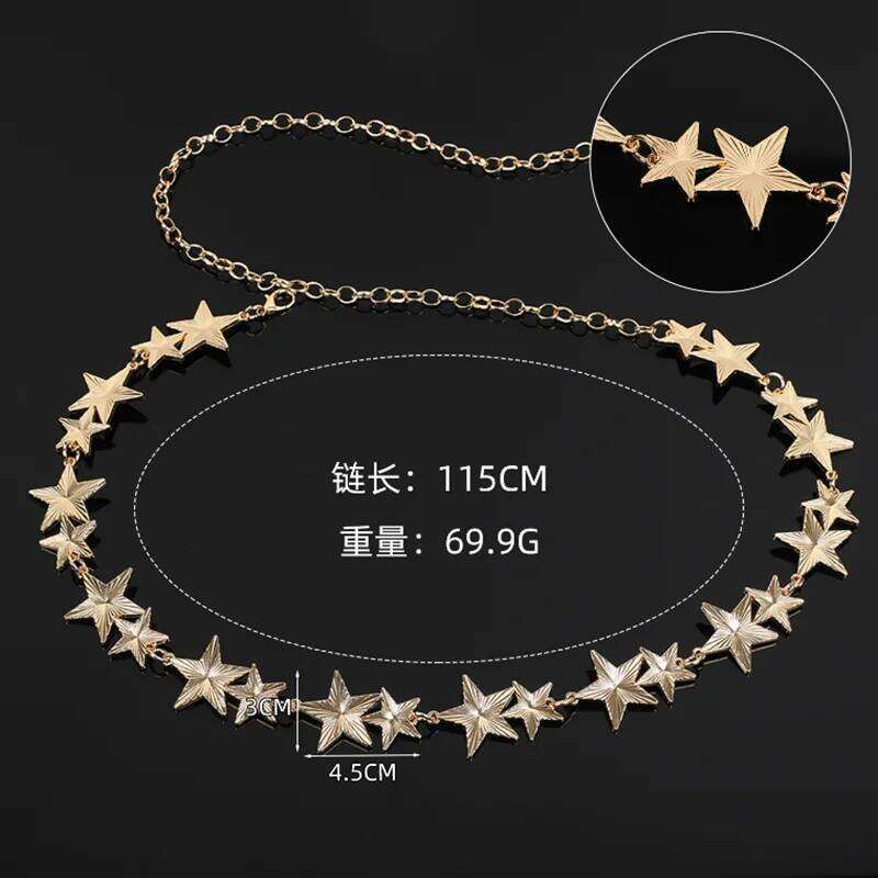 Trendy Sexy Beach Gold Color Metal Star Starfish Waist Women's Ocean Vacation Style Belly Chain Body Jewelry H260228