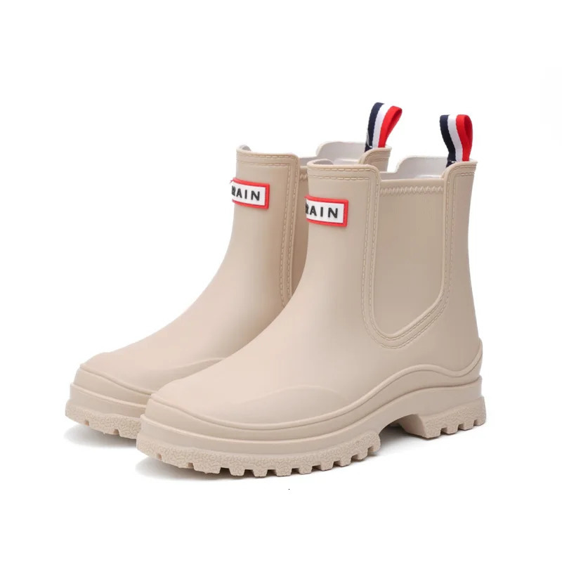 1 Pair of Womens Short Rain Boots Pvc Non-Slip Water Shoes Outdoor Waterproof Shoes Womens Fashionable Water Boots 260227 - view 4