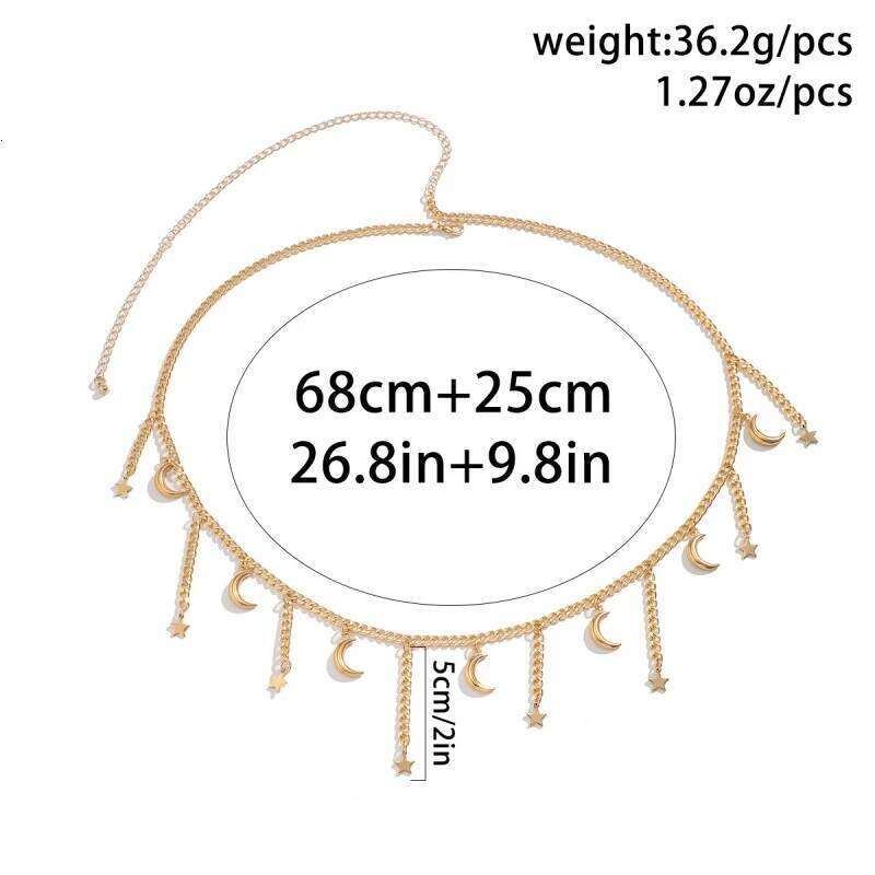 Sexy Bikini Multilayers Star Waist For Women Men Beach Handmade Rhinestone Moon Belly Chains Waistbeads Boho Jewelry H260228