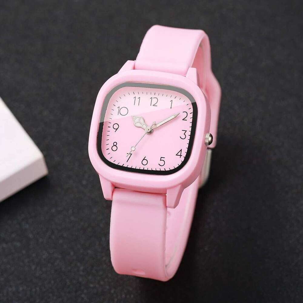 3PCS/Set Women Fashion Arabic Numeral Dial Quartz es Ladies Silicone Strap Girls Clock Reloj MujerWithout Box H260228