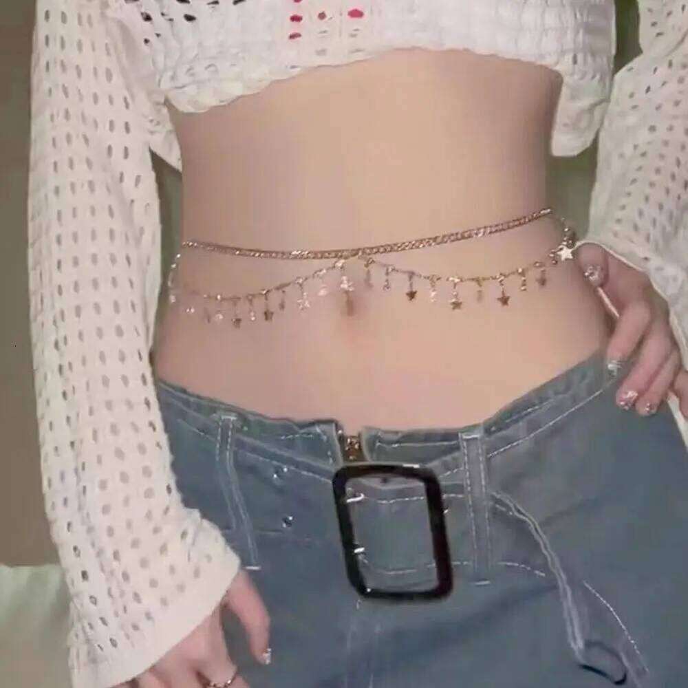 2025 New Fashion Punk Tassel Belly Chains for Waist Women Luxury Shine Sexy Body Chain Y2K Jewelry Minimalism Accessories H260228