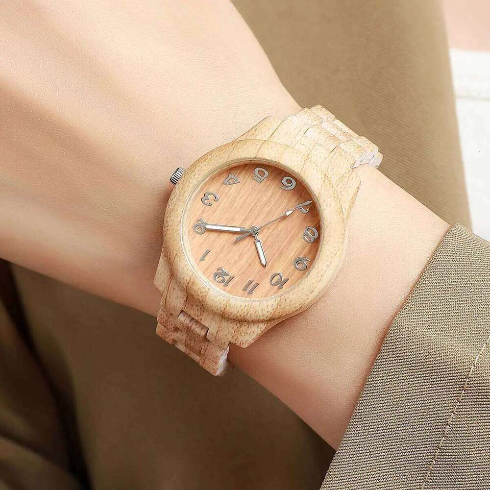 Fashion Women es Casual Wooden Pattern Plastic Strap Women's Quartz Reloj MujerWithout Box H260228