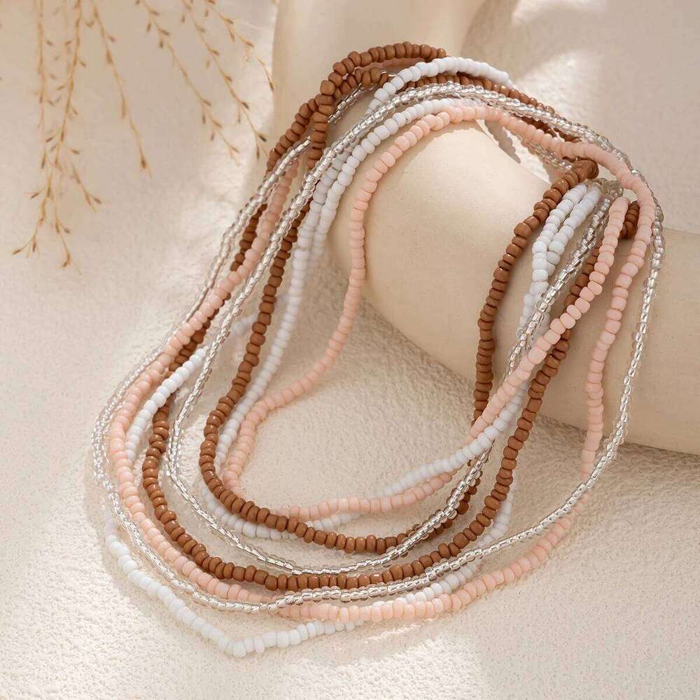 4Pcs Creative Boho Colorful Elastic Seed Beads Waist Belly Belt Chains for Women Summer Bikini Sexy Body Jewelry Y2K Accessories H260228