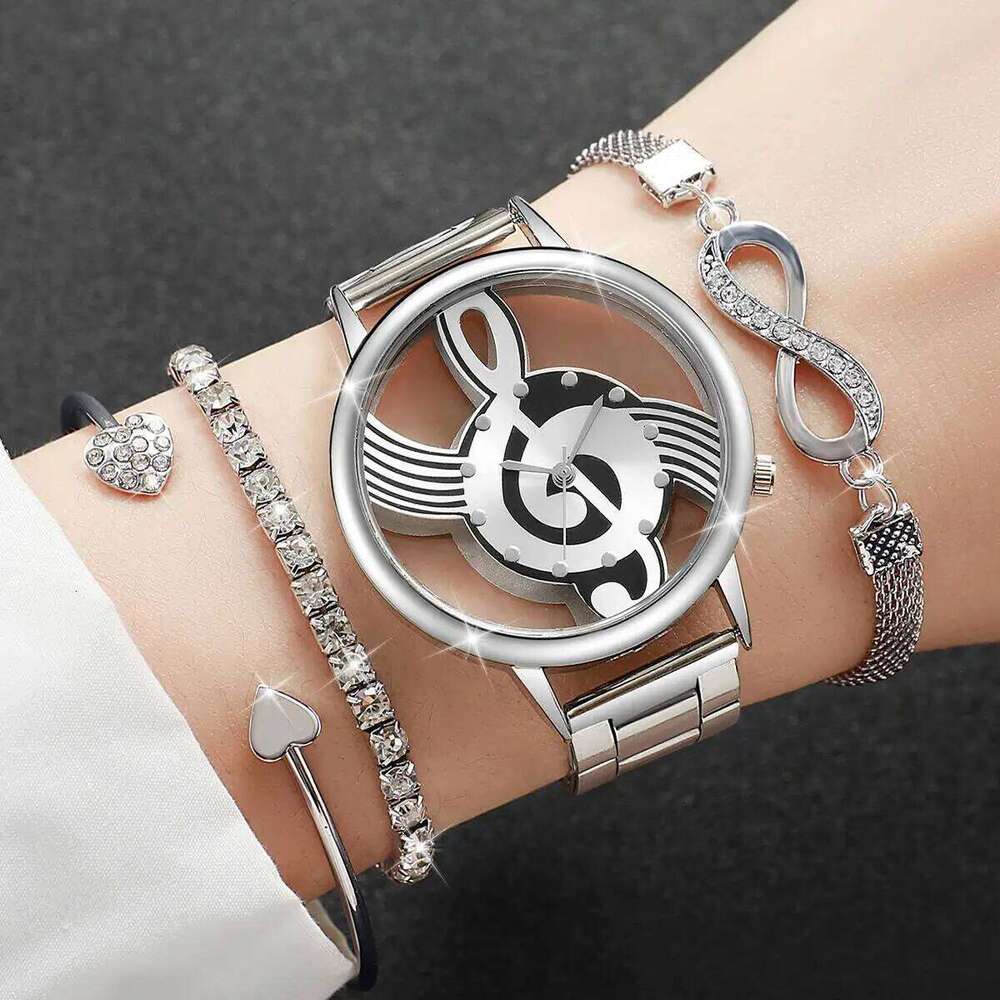 4PCS/Set Fashion Hollow-out Women es Casual Female Analog Quartz s Set Relogio FemininoWithout Box H260228