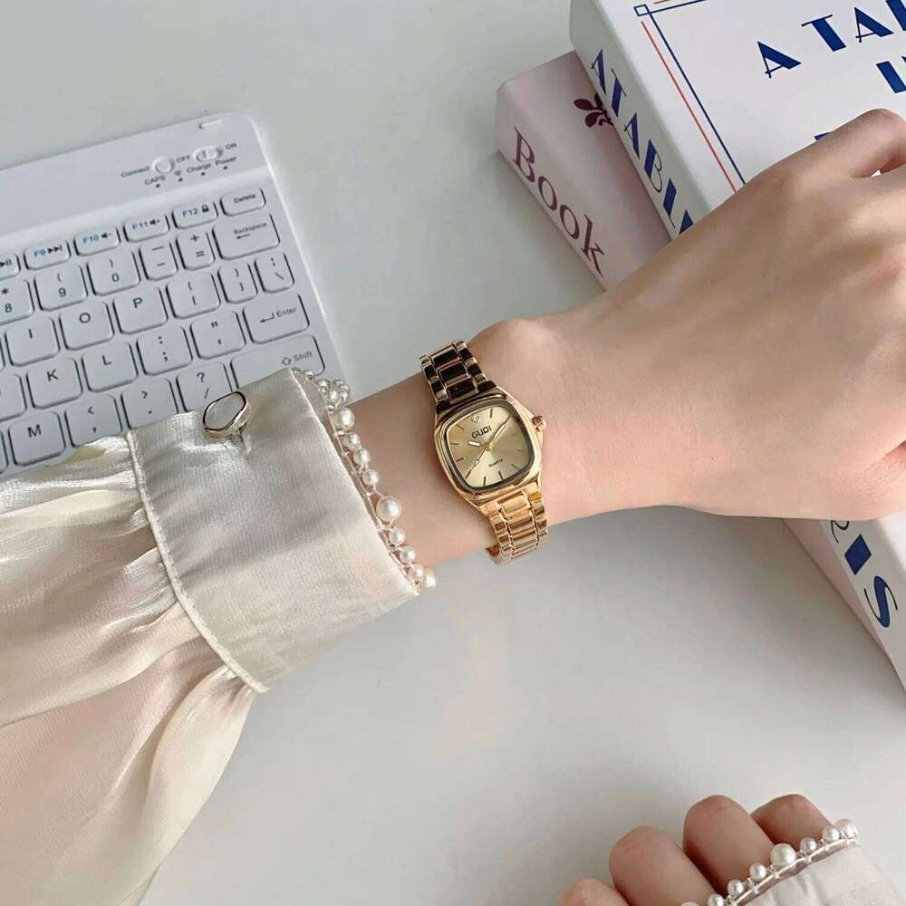 Fashion Ladies Quartz Wrist Gold Alloy StrapSimple Square Dial Women's es Reloj Mujer Girls Clock Gift Montre femme H260228
