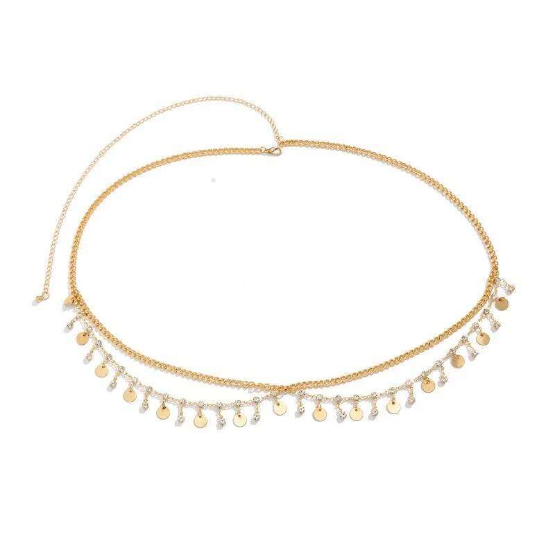 Bikini Waist Chain - Layered Rhinestone Body Jewelry for Women Butterfly Metal Fringe Y2K Beach Accessory Summer Festival H260228