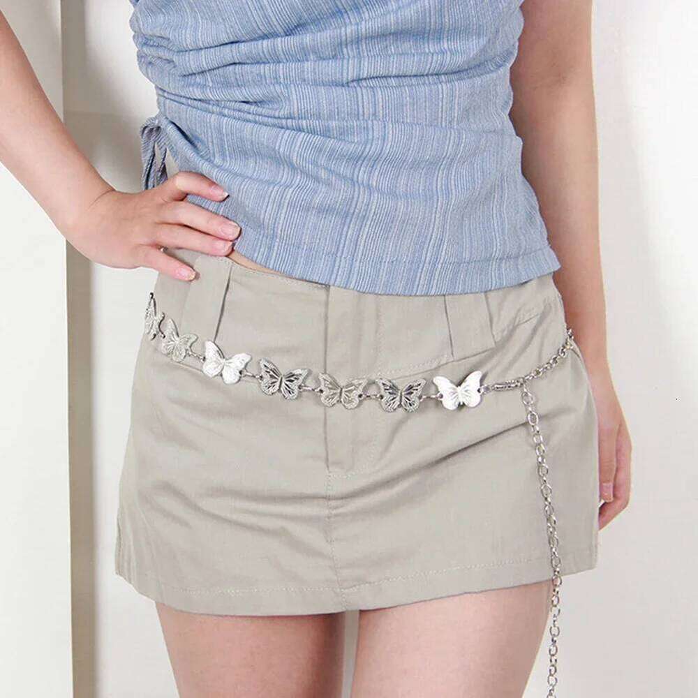 Fashionable Metal Versatile Butterfly Star Chain Clothes Waist Decoration Belt Apparel Accessory for Women H260228