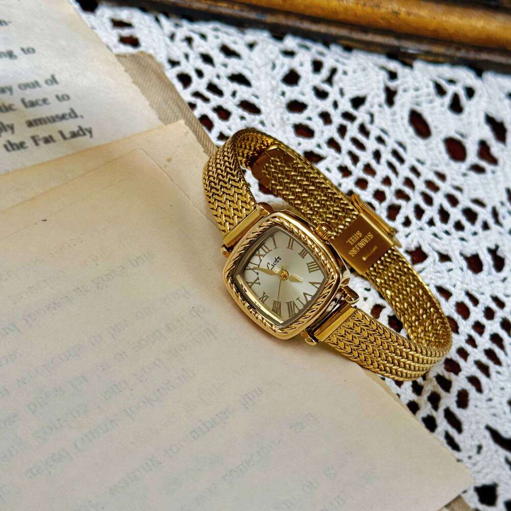 1pc French Vintage Style Gold Dial Quartz Copper band Women's Wrist, Elegant, Fashionable, Exquisite for women H260228
