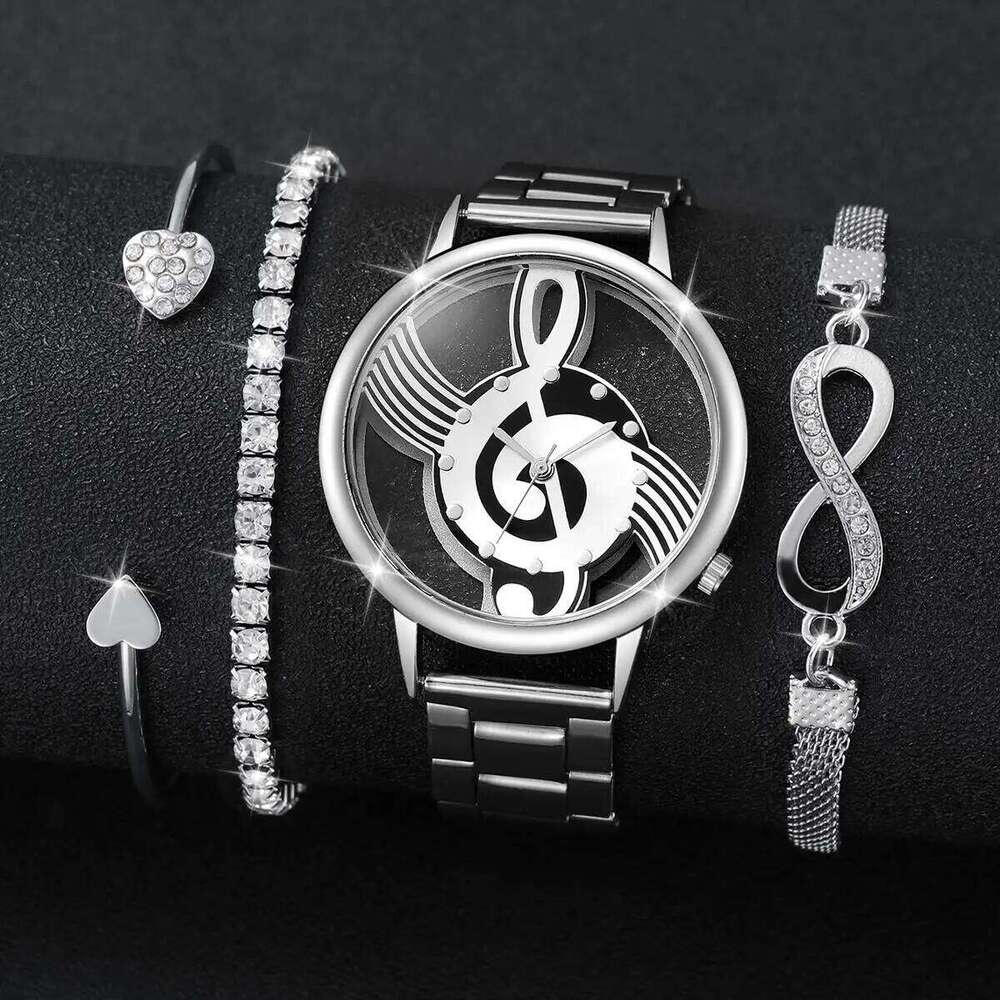 4PCS/Set Fashion Hollow-out Women es Casual Female Analog Quartz s Set Relogio FemininoWithout Box H260228