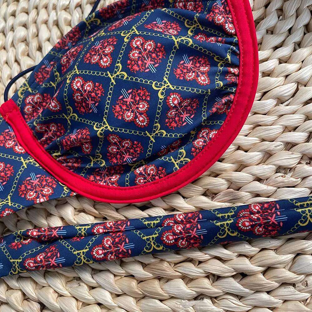 Women Hot Selling Bathing Suit New Summer Set Fashion Sexy Micro Lace Print Bikini Floral on Vacation Z260301