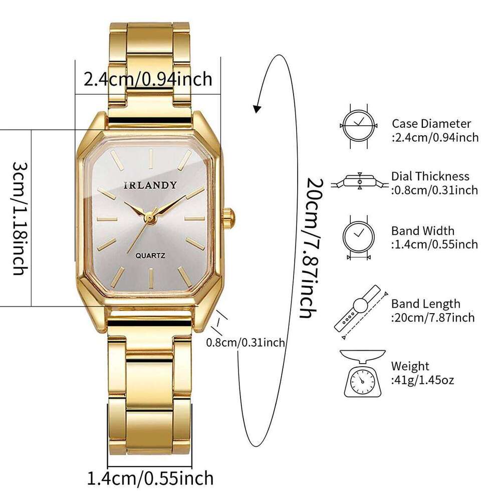 2/4PCS Fashion Rectangle Women Quartz Ladies Alloy Strap Analog Wrist With s SetWithout Box H260228