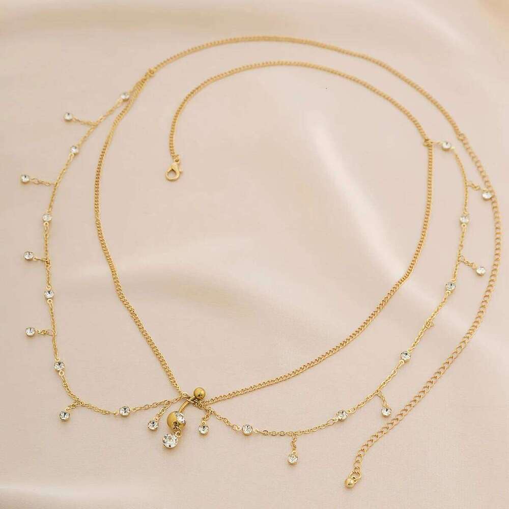 Ingemark Minimalism Multilayer Belly Waist Chain Women Summer Bikini Goth Piercing Navel Nail Body Jewelry Festival Accessories H260228