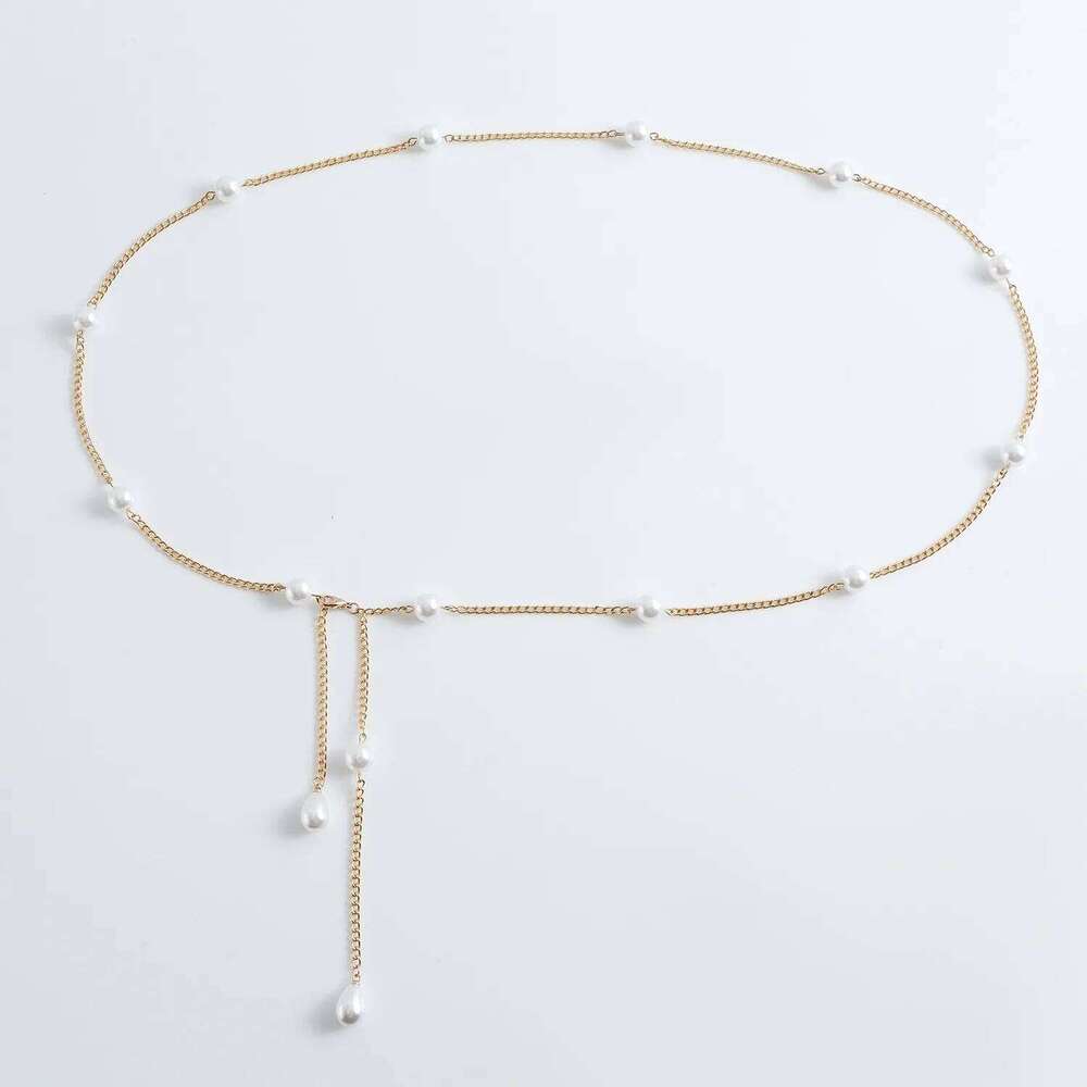 European American Fashion Trendy Minimalist Faux Pearl Waist For Women Personalized Elegant Versatile Body Chain Jewelry H260228