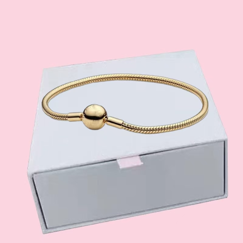 Classic Authentic Bracelets 3MM Snake Chain Women S925 Sterling Silver Design Charms Bracelet Birthday Gift Christmas DIY Jewelry Making BR053