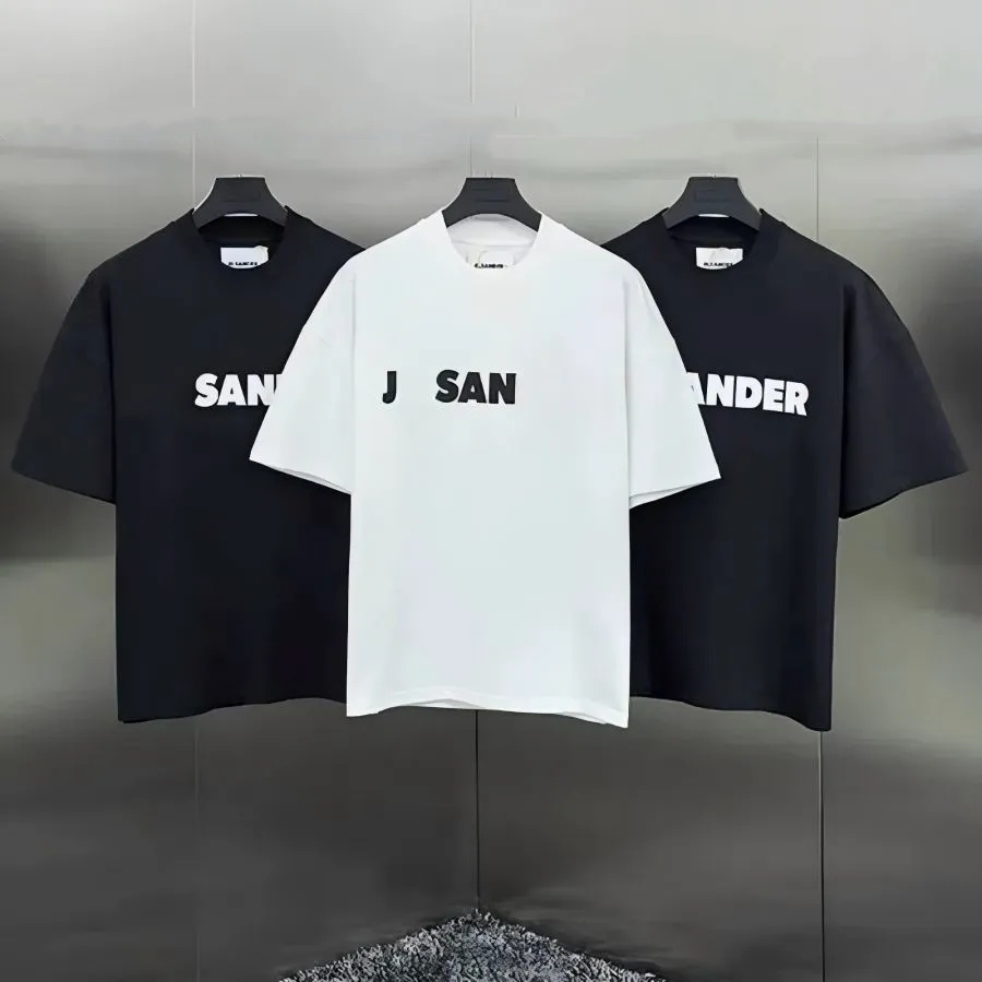 Jilll Sander Designer T-shirt High Quality Fashion Classic Haikyuu Men's T-shirt Casual Women's Letter Printed Couple Simple Style Loose Short Sleeve