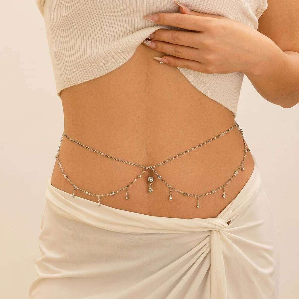 Ingemark Minimalism Multilayer Belly Waist Chain Women Summer Bikini Goth Piercing Navel Nail Body Jewelry Festival Accessories H260228