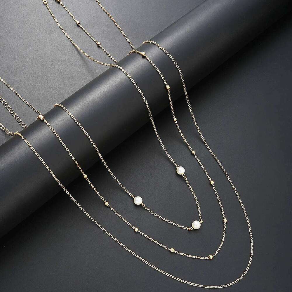 3Pcs Simple Boho Bikini Belly Chains for Women Sexy Gold Silver Color Imitation Pearl Waist Trendy Summer Beach Body Chain H260228