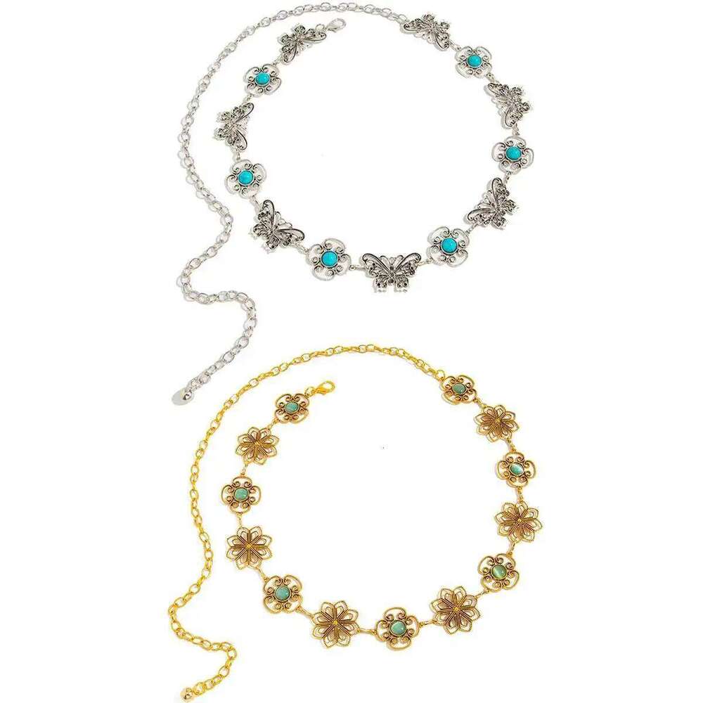 IngeSight.Z Vintage Exquisite Green Stone Waist Belt Belly Women Boho Summer Beach Bikinis Sexy Dress Jeans Chain Body Jewelry H260228