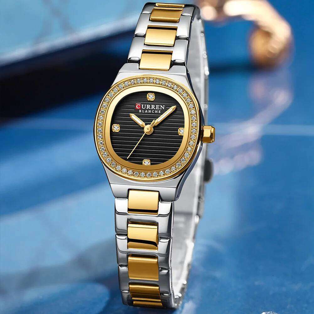 CURREN Luxury Brand Simple Style Quartz for Women NEW Dress Ladies Wristes with Rhinestones H260228