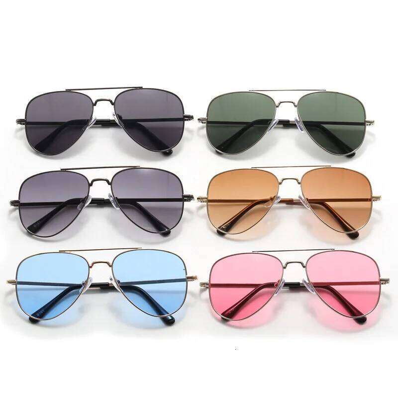 New Straight Metal Children's Sunglasses Boys Girls, Classic Style For Children And Adults, Parent-Child H260228