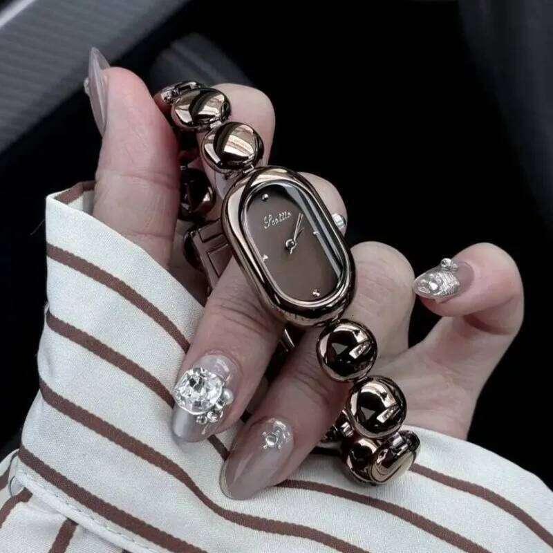 New Vintage Women's Fashion Small Dial Gold Ladies Clock Brand Quartz Wrist es H260228