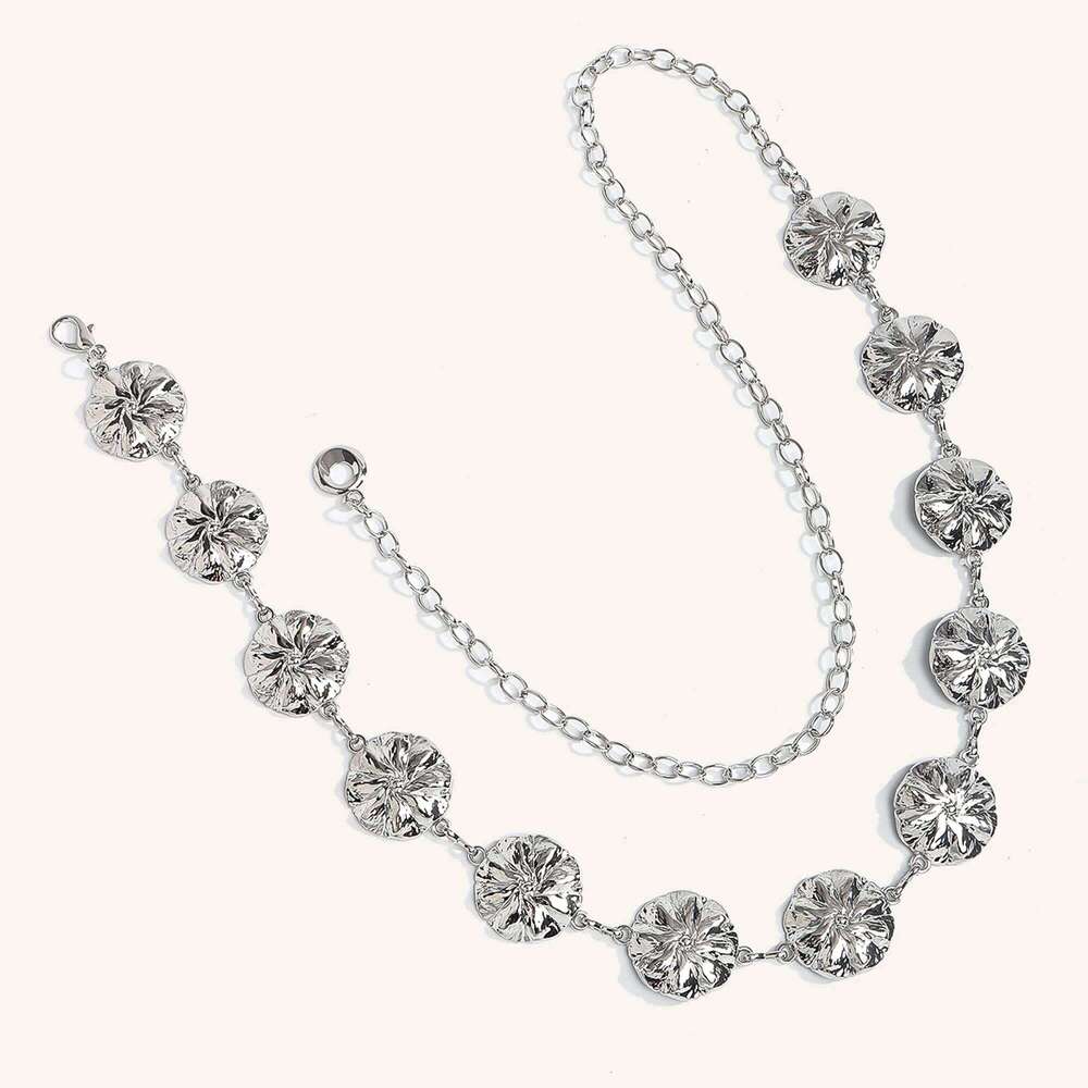 1pc Women's Fashionable Versatile Metal Texture Shell Waist Chain Belt Dress Decoration Single Piece New Arrival H260228