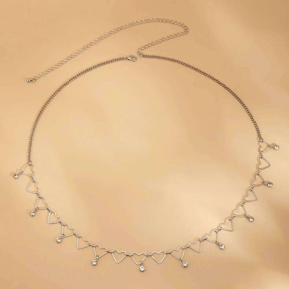Sexy Vintage Belly Heart Crystal Pendant Waist Chain Belt Streetwear Summer Women Fashion Body Jewelry Y028 H260228